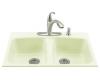 Kohler Brookfield K-5898-4-NG Tea Green Tile-In Kitchen Sink with Four-Hole Faucet Drilling