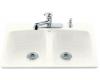 Kohler Brookfield K-5942-2-0 White Self-Rimming Kitchen Sink with Two-Hole Faucet Drilling