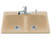 Kohler Brookfield K-5942-3-33 Mexican Sand Self-Rimming Kitchen Sink with Three-Hole Faucet Drilling