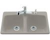 Kohler Brookfield K-5942-4-K4 Cashmere Self-Rimming Kitchen Sink with Four-Hole Faucet Drilling