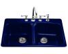 Kohler Brookfield K-5942-5-30 Iron Cobalt Self-Rimming Kitchen Sink with Five-Hole Faucet Drilling