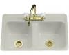 Kohler Delafield K-5950-4-95 Ice Grey Tile-In/Metal Frame Kitchen Sink with Four-Hole Faucet Drilling