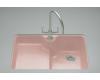 Kohler Carrizo K-6495-1U-45 Wild Rose Undercounter Kitchen Sink with Single-Hole Faucet Drilling and Installation Kit
