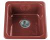 Kohler Iron/Tones K-6584-R1 Roussillon Red 17" x 18-3/4" Self-Rimming or 14" x 15-3/4" Undermount Kitchen Sink
