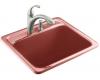 Kohler Glen Falls K-6663-2-R1 Roussillon Red Self-Rimming Utility Sink with Two-Hole Faucet Drilling