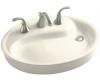 Kohler Yin Yang K-2354-1-S1 Biscuit Satin Wading Pool Lavatory with Single-Hole Faucet Drilling and Overflow