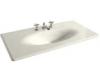 Kohler Iron/Impressions K-3052-4-KC Vapour Blue 43" Cast Iron One-Piece Surface and Integrated Lavatory with 4" Centers