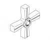 Kohler 1066101-A-SN Part - Polished Nickel Handle- Bath Cross- Pure