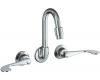 Kohler Triton K-7302-5A-CP Polished Chrome Shelf-Back Sink Faucet with Wristblade Lever Handles