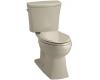 Kohler Kelston K-11452-G9 Sandbar Comfort Height Elongated Toilet with Cachet Toilet Seat and Left-Hand Trip Lever