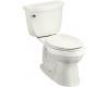 Kohler Cimarron K-11466-0 White Comfort Height Elongated Toilet with Brevia Toilet Seat and Left-Hand Trip Lever