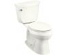 Kohler Cimarron K-3496-T-0 White Comfort Height Two-Piece Elongated Toilet with Tank Cover Locks and Left-Hand Trip Lever