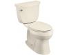 Kohler Cimarron K-3496-T-47 Almond Comfort Height Two-Piece Elongated Toilet with Tank Cover Locks and Left-Hand Trip Lever