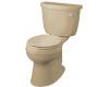 Kohler Cimarron K-3497-RA-33 Mexican Sand Comfort Height Two-Piece Round-Front Toilet with Right-Hand Trip Lever