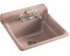 Kohler Bayview K-6608-2-45 Wild Rose Self-Rimming Utility Sink with Two-Hole Faucet Drilling in Backsplash