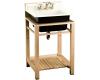 Kohler Bayview K-6608-2P-96 Biscuit Wood Stand Utility Sink with Two-Hole Faucet Drilling in Backsplash