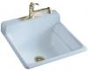 Kohler Bayview K-6608-3-6 Skylight Self-Rimming Utility Sink with Three-Hole Faucet Drilling on Top of Backsplash