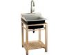 Kohler Bayview K-6608-3P-95 Ice Grey Wood Stand Utility Sink with Three-Hole Faucet Drilling on Top of Backsplash