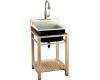 Kohler Bayview K-6608-3P-NG Tea Green Wood Stand Utility Sink with Three-Hole Faucet Drilling on Top of Backsplash