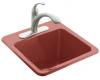 Kohler Park Falls K-6655-1-R1 Roussillon Red Self-Rimming Utility Sink with One-Hole Faucet Drilling