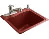 Kohler River Falls K-6657-1-R1 Roussillon Red Self-Rimming Sink with Single-Hole Faucet Drilling