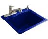 Kohler River Falls K-6657-4-30 Iron Cobalt Self-Rimming Sink with Three-Hole Faucet Drilling