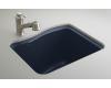Kohler River Falls K-6657-4U-52 Navy Undercounter Sink with Four-Hole Faucet Drilling