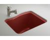 Kohler River Falls K-6657-4U-R1 Roussillon Red Undercounter Sink with Four-Hole Faucet Drilling