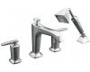 Kohler Margaux K-T16236-4-CP Polished Chrome Deck-Mount Bath Faucet Trim with Lever Handles