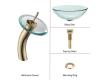 Kraus C-GV-101-12mm-10G Clear Glass Vessel Sink And Waterfall Faucet Gold