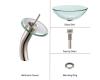 Kraus C-GV-101-12mm-10SN Clear Glass Vessel Sink And Waterfall Faucet Satin Nickel