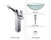 Kraus C-GV-101-12mm-14700CH Chrome Clear Glass Vessel Sink And Illusio Faucet