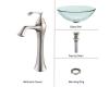 Kraus C-GV-101-12mm-15000BN Clear Glass Vessel Sink And Ventus Faucet Brushed Nickel