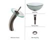 Kraus C-GV-101-14-12mm-10ORB Clear 14" Glass Vessel Sink And Waterfall Faucet Oil Rubbed Bronze