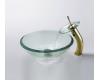 Kraus C-GV-101-19mm-10G Clear 19Mm Thick Glass Vessel Sink And Waterfall Faucet Gold