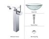 Kraus C-GV-101-19mm-14300CH Chrome Clear 19Mm Thick Glass Vessel Sink And Unicus Faucet