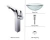 Kraus C-GV-101-19mm-14700CH Chrome Clear 19Mm Thick Glass Vessel Sink And Illusio Faucet