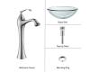 Kraus C-GV-101-19mm-15000CH Chrome Clear 19Mm Thick Glass Vessel Sink And Ventus Faucet