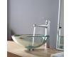 Kraus C-GV-101-19mm-15500CH Chrome Clear 19Mm Thick Glass Vessel Sink And Virtus Faucet