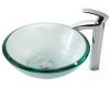 Kraus C-GV-101-19mm-1810CH Chrome Clear 19Mm Thick Glass Vessel Sink And Visio Faucet