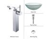 Kraus C-GV-101FR-12mm-14300CH Chrome Frosted Glass Vessel Sink And Unicus Faucet