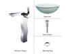 Kraus C-GV-101FR-12mm-14600CH Chrome Frosted Glass Vessel Sink And Sonus Faucet