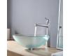 Kraus C-GV-101FR-12mm-15500CH Chrome Frosted Glass Vessel Sink And Virtus Faucet