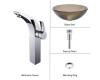 Kraus C-GV-103FR-12mm-14700CH Chrome Frosted Brown Glass Vessel Sink And Illusio Faucet