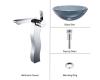 Kraus C-GV-104-12mm-14600CH Clear Black Glass Vessel Sink And Sonus Faucet Chrome