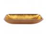 Kraus GVR-210-RE-CH Chrome Golden Pearl Rectangular Glass Vessel Bathroom Sink With Pu