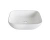 Kraus KCV-127 Elavo White Ceramic Soft Square Vessel Bathroom Sink