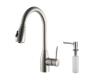 Kraus KPF-2130-SD20 Stainless Steel Single Lever Pull Out Kitchen Faucet And Soap Dispenser