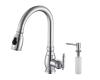 Kraus KPF-2150-SD20 Stainless Steel Single Lever Pull Out Kitchen Faucet And Soap Dispenser