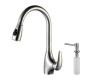 Kraus KPF-2170-SD20 Stainless Steel Single Lever Pull Out Kitchen Faucet And Soap Dispenser